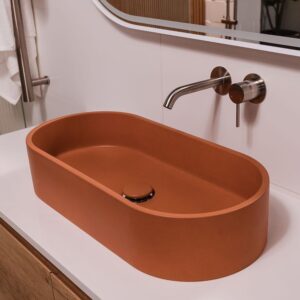 tuscan orange fienza oval basin at topware