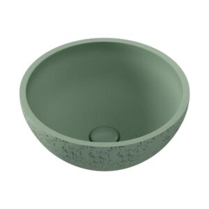Alba 362mm Round Sage Green Concrete Above Counter Basin