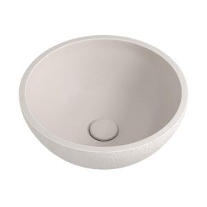 Alba 362mm Round Vanilla Concrete Above Counter Basin