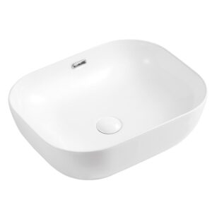 Koko 500* 405mm Matte White Above Counter Basin with Overflow