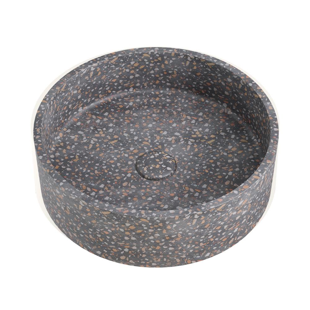 Jada 390mm Round Concrete Above Counter Basin, Lunar Terrazzo
