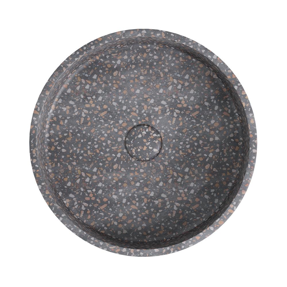 Jada 390mm Round Concrete Above Counter Basin, Lunar Terrazzo - Image 2