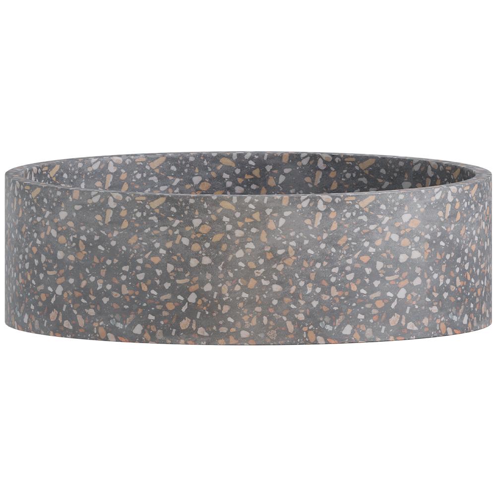 Jada 390mm Round Concrete Above Counter Basin, Lunar Terrazzo - Image 3