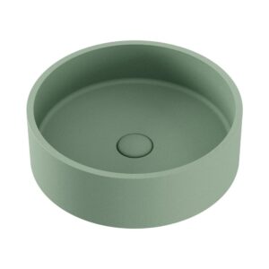 Jada 390mm Round Concrete Above Counter Basin, Sage Green