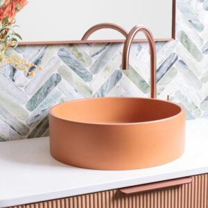 Jada 390mm Round Concrete Above Counter Basin, Tuscan