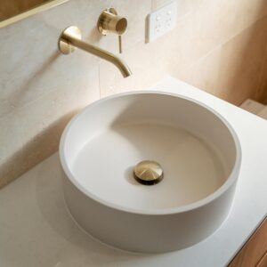 Jada 390mm Warm White Round Concrete Above Counter Basin