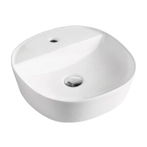 Chica 405mm Gloss White 1-taphole Above Counter Basin