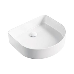 Forma 415mm D-shape Arch Gloss White Above Counter Basin
