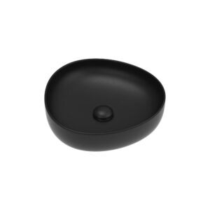 Pebble Small 400* 395mm Above Counter Basin in Matte Black color from Fienza at Topware bathrooms