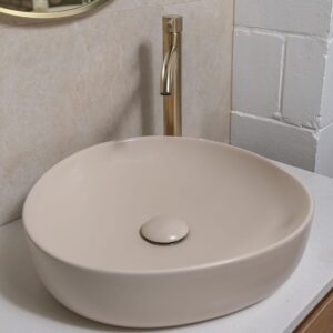 Pebble Small 400* 395mm Above Counter Basin in khaki beige color from Fienza at Topware bathrooms