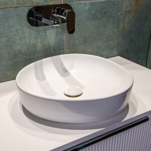 Pebble Small 400* 395mm Above Counter Basin in white color from Fienza at Topware bathrooms