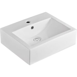 Willow 495 x 395mm Rectangle Gloss White 1-taphole Above Counter Basin