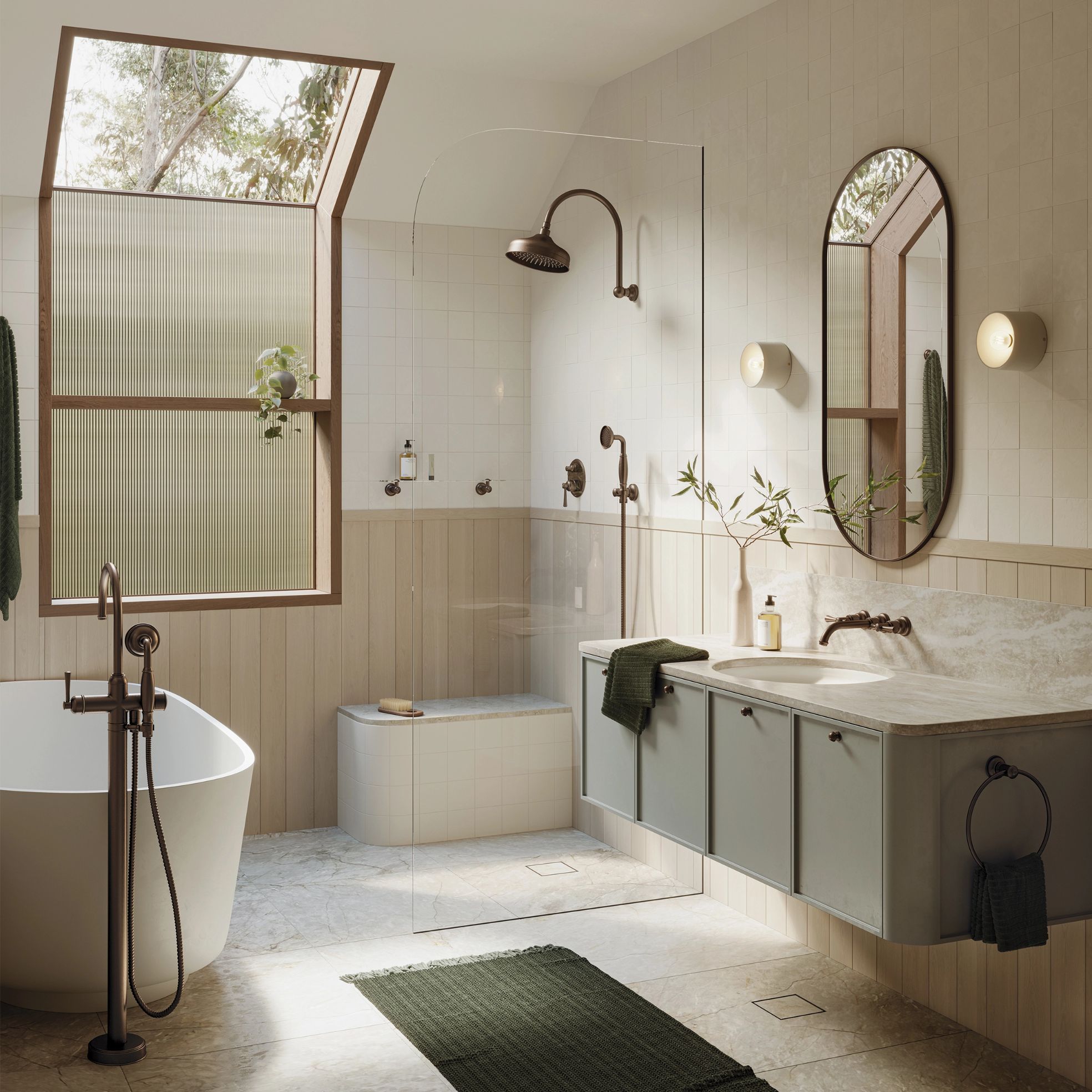 Phoenix Cromford Traditional Hand Shower on Rail - Brushed Bronze - Image 3