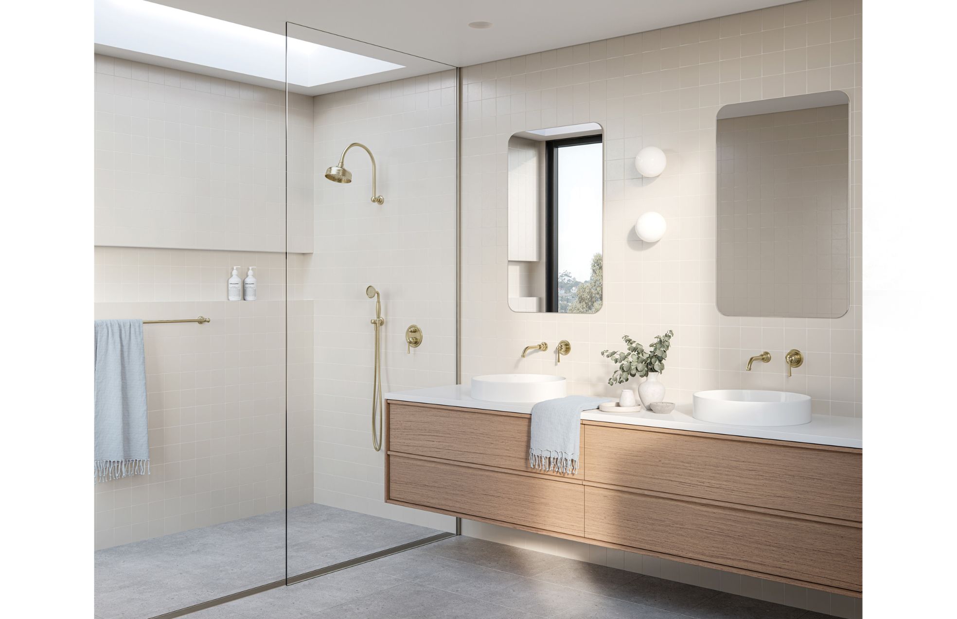 Phoenix Cromford Traditional High-Rise Shower Arm and Rose 210mm - Brushed Gold - Image 2