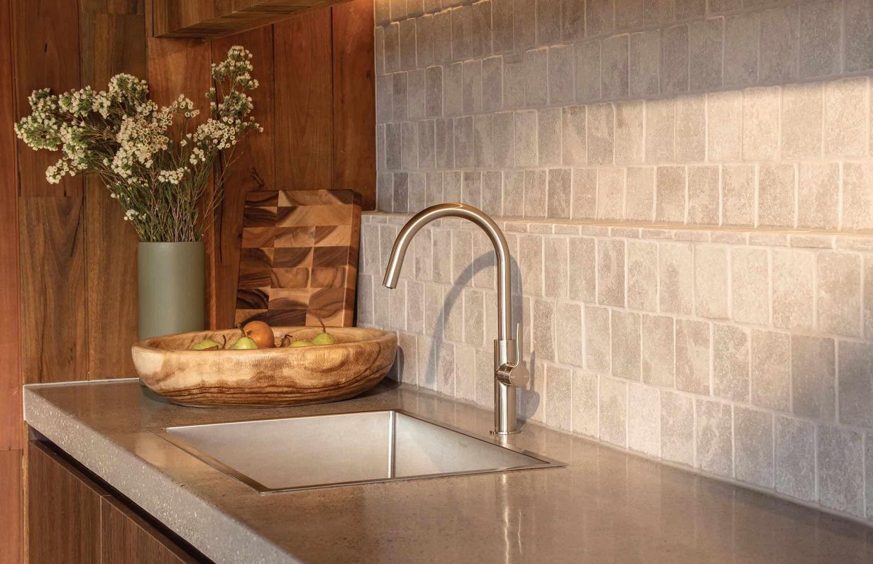 Phoenix Vask Sink Mixer 190mm - Brushed Nickel - Image 2