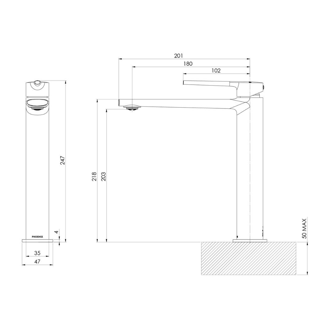 Phoenix Vask Cold Start Vessel Tall Mixer - Chrome - Image 4